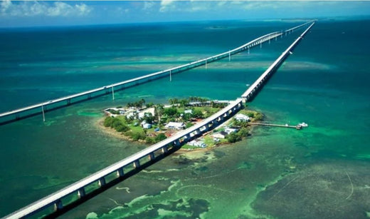 Image of pidgeon Key and highway Florida Keys Florida keys travel history