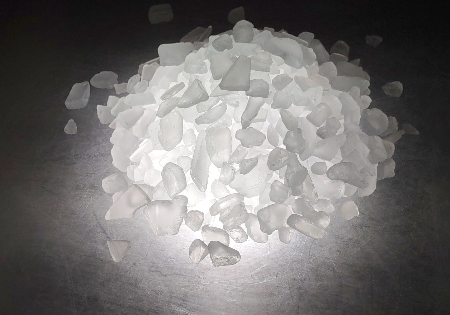 Beach Sea Glass Rough Frosty White Small Tumbled (approx. 1 kilogram 0.25- 0.75+ inch) Man made tumbled frosted sea glass!