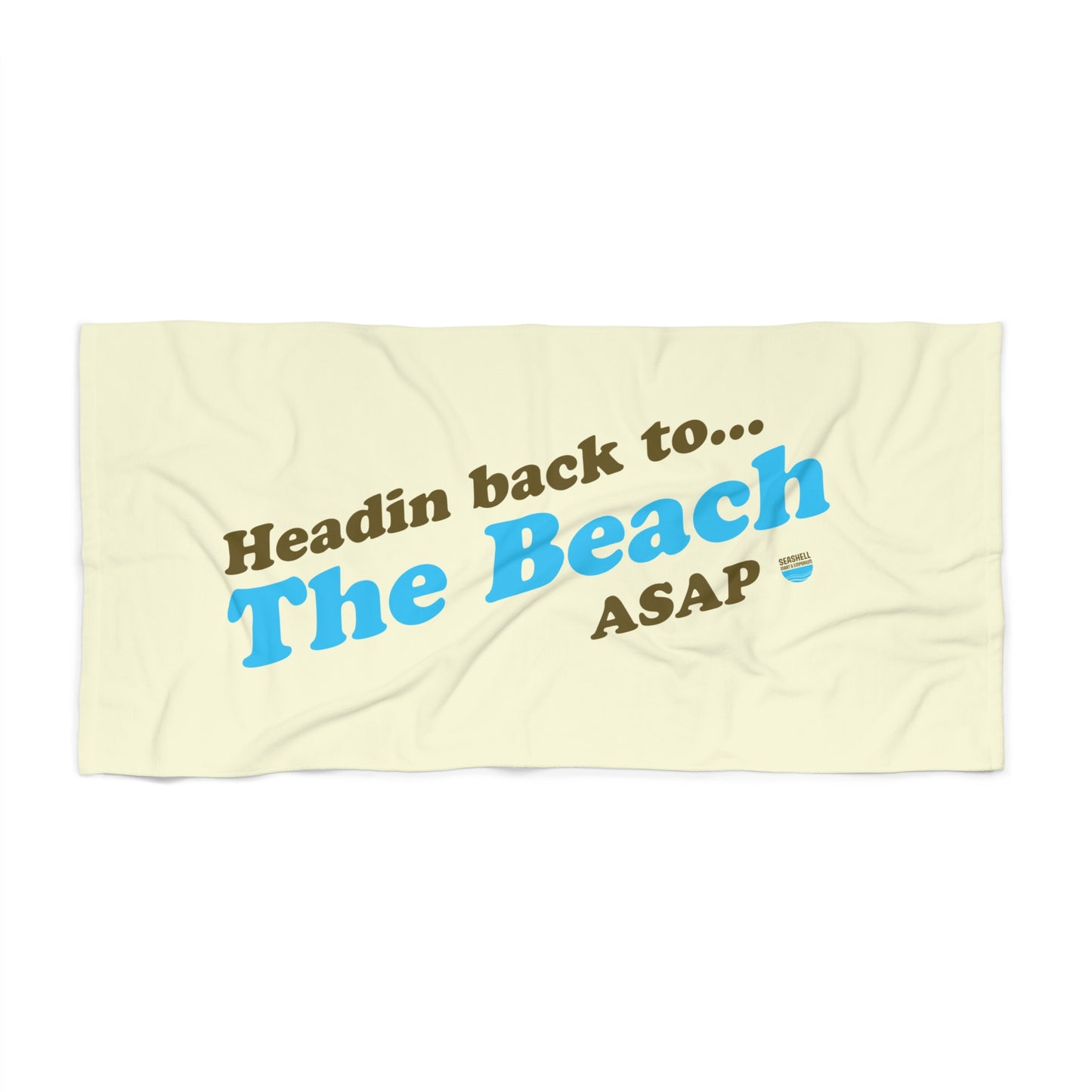 Headin Back to The Beach ASAP Polycotton Beach Towel (30x60 inch Polycotton Beach Towel by Seashell Mart & Emporium)