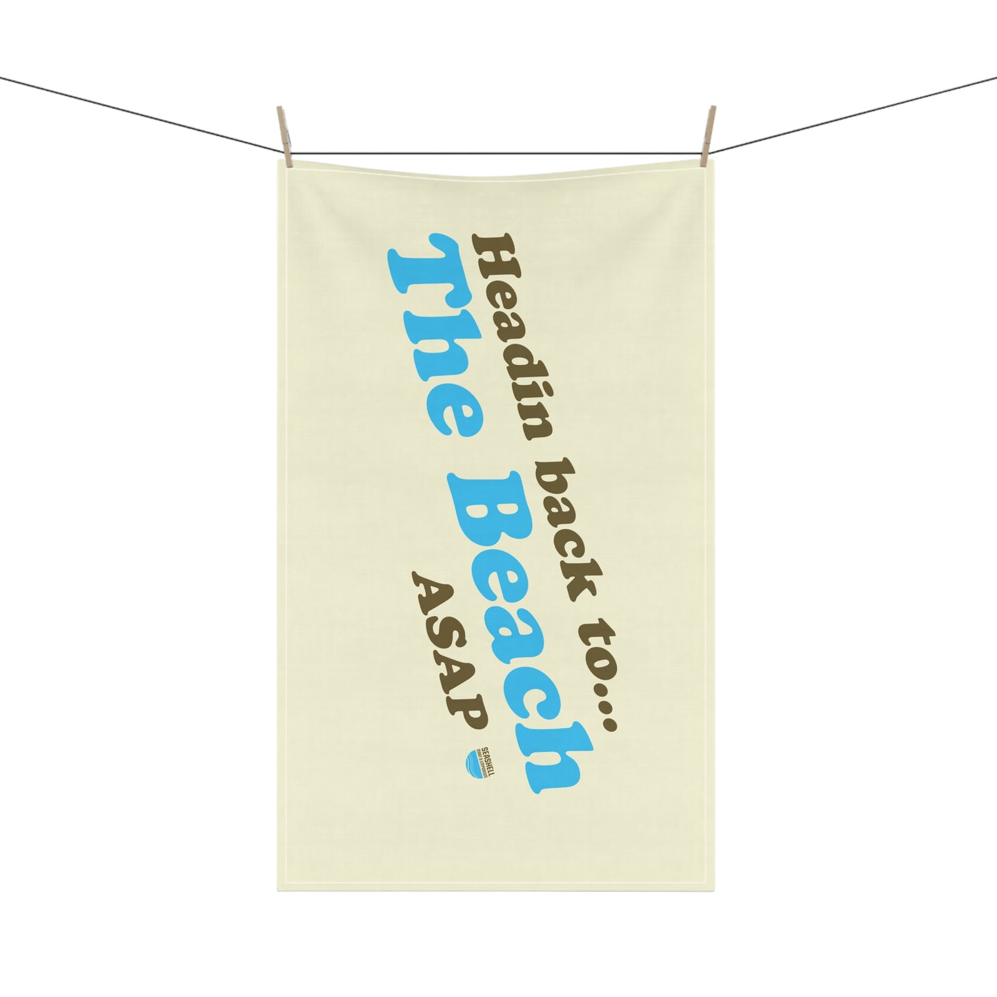 Headin Back to the Beach Poly or Cotton Tea Towel (18x30 inch Poly or Cotton Tea Towel by Seashell Mart & Emporium)