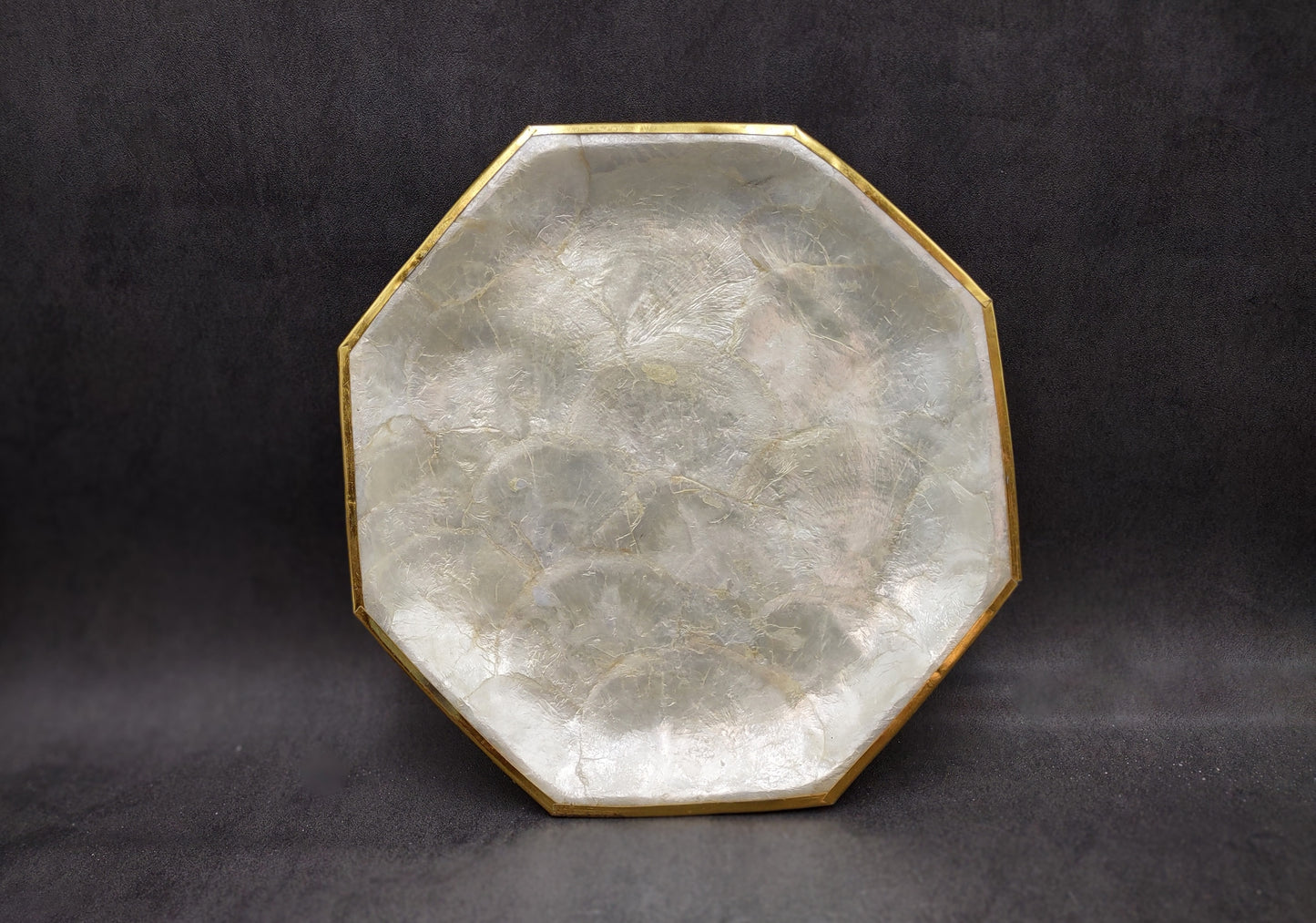 Gold Edged Octagon Capiz Shell Dish (One shell dish approx. 9.5 inches) Adorable shell dish neat for any coastal home!