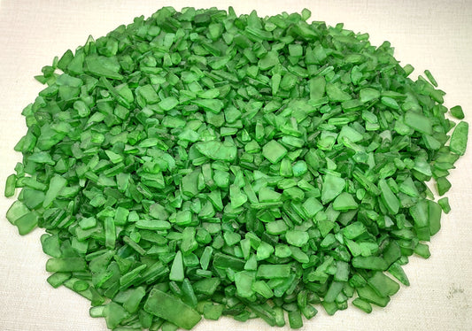 Beach Sea Glass Rough Dark Green Medium (approx. 10 pounds 0.5-1+ inches) Man made tumbled rough sea glass fragments. Copyright 2024 Seashellsupply.com