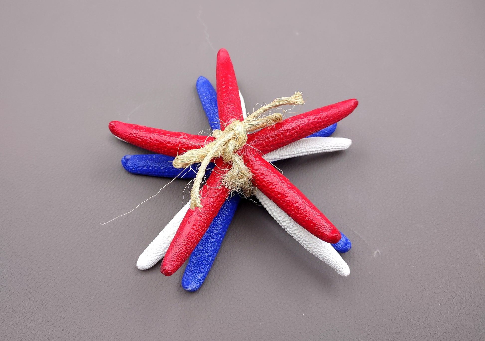 Red, white and blue Linckia Starfish (3 seastar approx. 5-6 inches) Copyright 2024 SeaShellSupply.com.