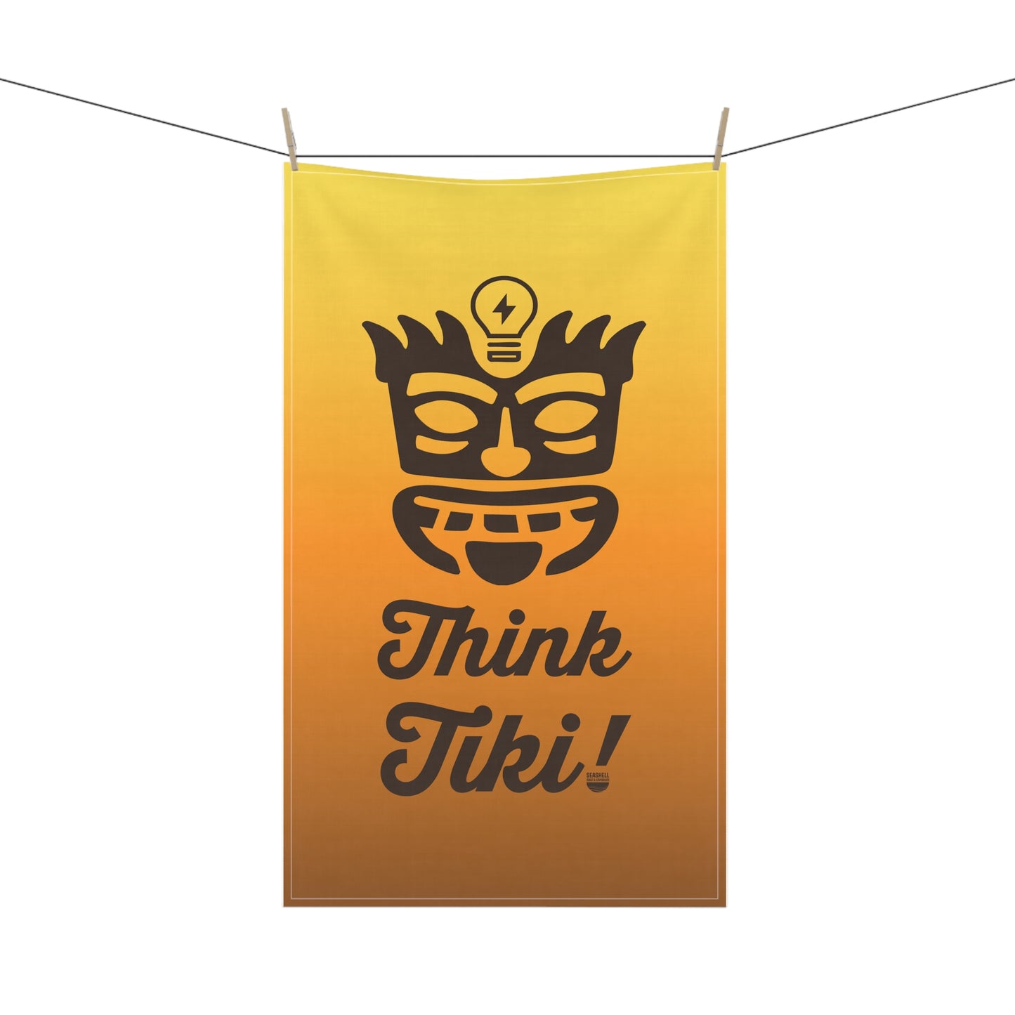 Think Tiki! Poly or Cotton Tea Towel (18x30 inch Poly or Cotton Tea Towel by Seashell Mart & Emporium)