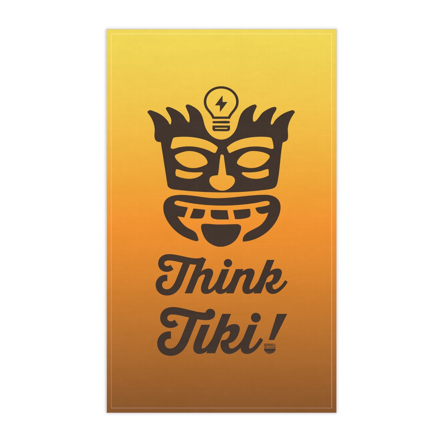 Think Tiki! Poly or Cotton Tea Towel (18x30 inch Poly or Cotton Tea Towel by Seashell Mart & Emporium)