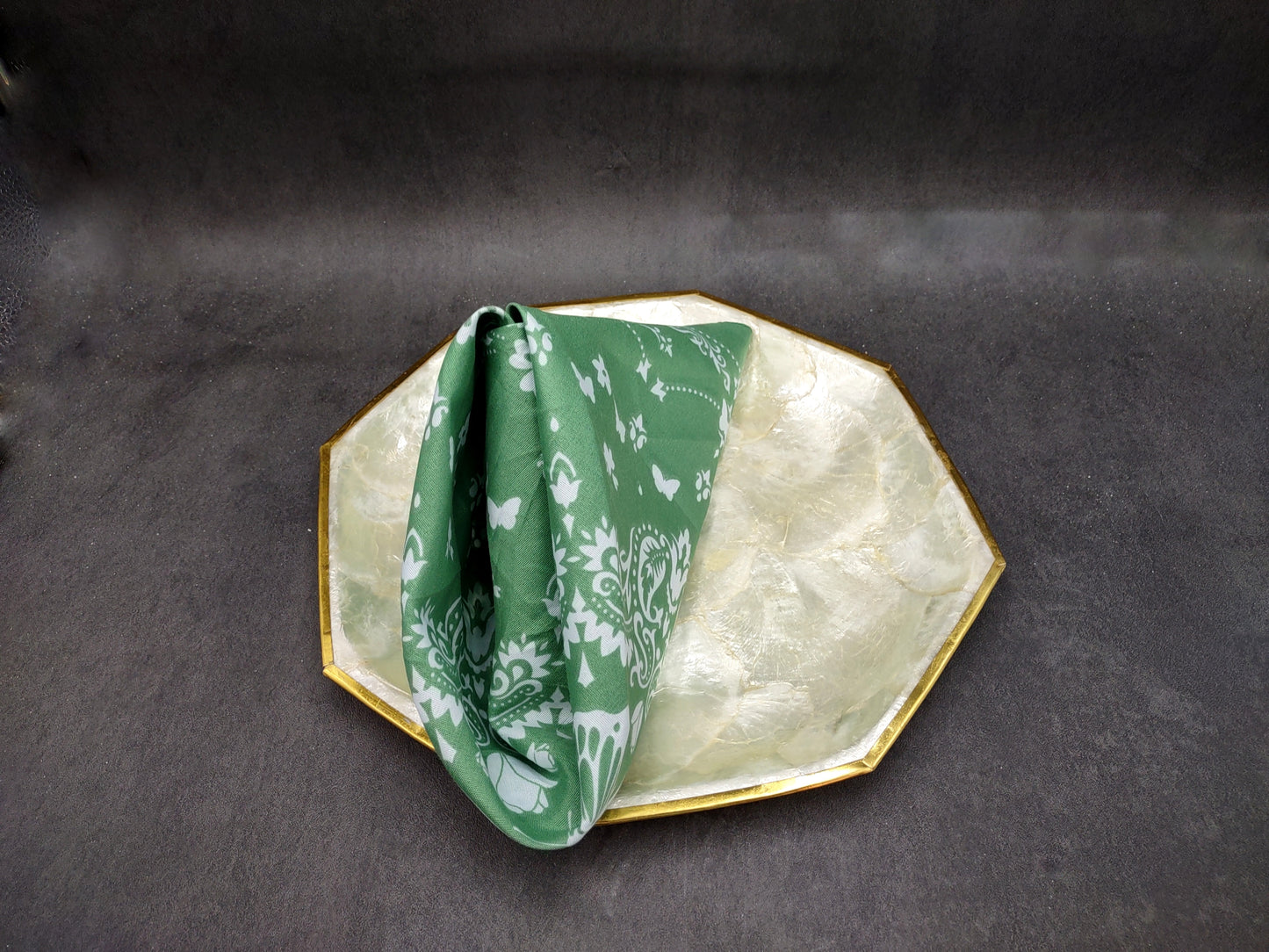 Gold Edged Octagon Capiz Shell Dish (One shell dish approx. 9.5 inches) Adorable shell dish neat for any coastal home!