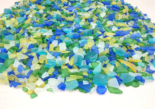 Beach Sea Glass Rough Atlantic Mix Medium Tumbled (approx. 10 pounds 0.5-1+ inches) Man made tumbled rough sea glass fragments. Copyright 2024 seashellsupply.com