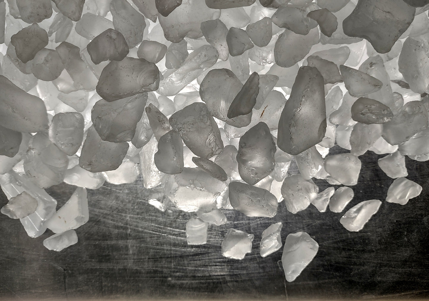 Beach Sea Glass Rough Frosty White Medium Tumbled (approx. 10 pounds 0.5-1+ inches) Man made tumbled sea glass fragments!