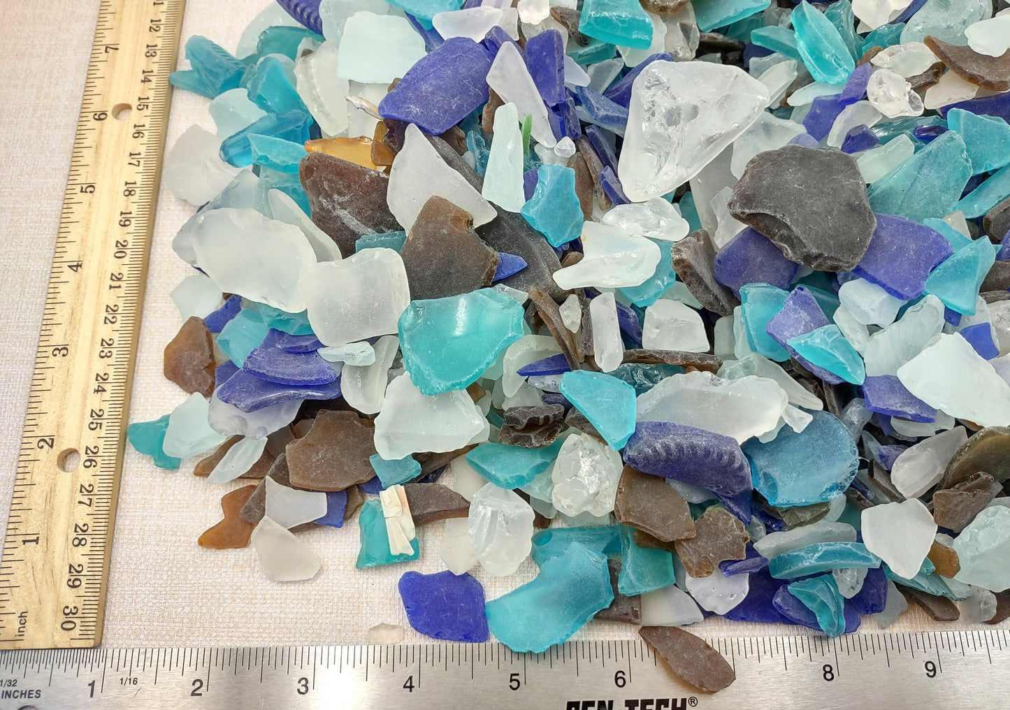 Beach Sea Glass Rough Pacific Mix Medium Tumbled (approx. 10 pounds 0.5-1+ inches) Man made tumbled rough sea glass fragments. Copyright 2024 seashellsupply.com