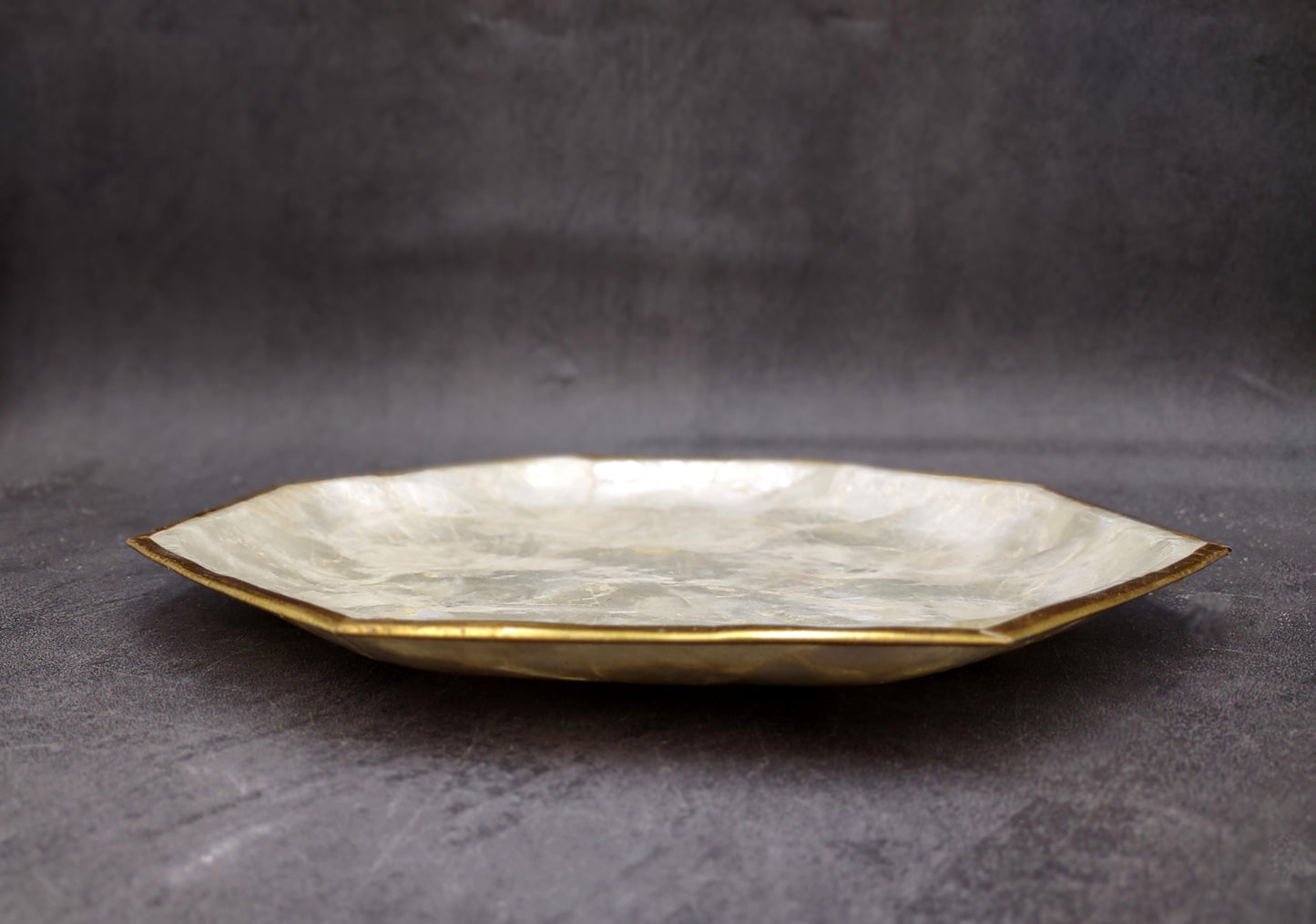 Gold Edged Octagon Capiz Shell Dish (One shell dish approx. 9.5 inches) Adorable shell dish neat for any coastal home!