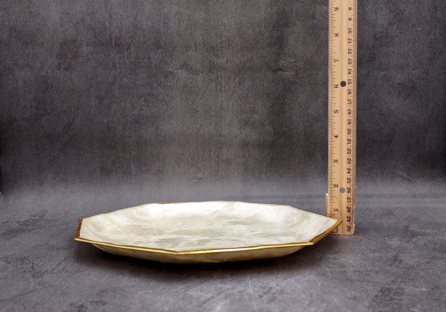 Gold Edged Octagon Capiz Shell Dish (One shell dish approx. 9.5 inches) Adorable shell dish neat for any coastal home!