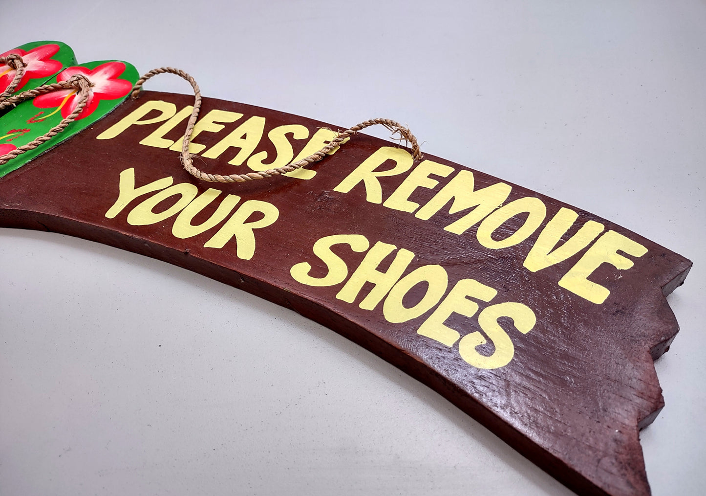 Painted Wooden Island Sign Please Remove Your Shoes (1 sign approx. 15 inches long) Beachy entryway hanging wall décor!