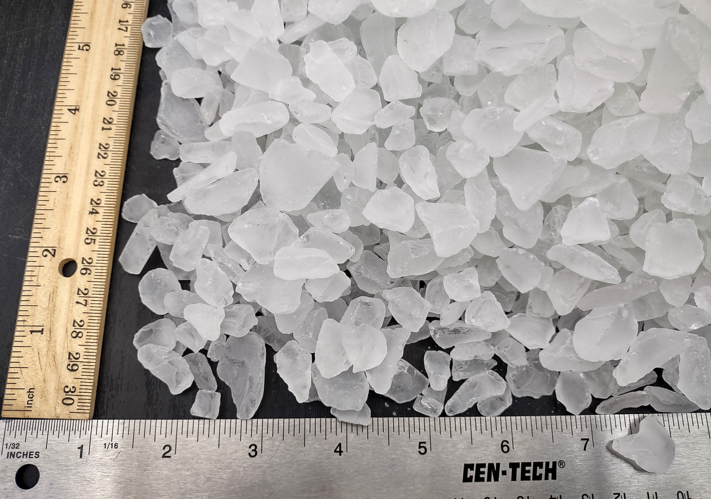 Beach Sea Glass Rough Frosty White Medium Tumbled (approx. 10 pounds 0.5-1+ inches) Man made tumbled sea glass fragments!