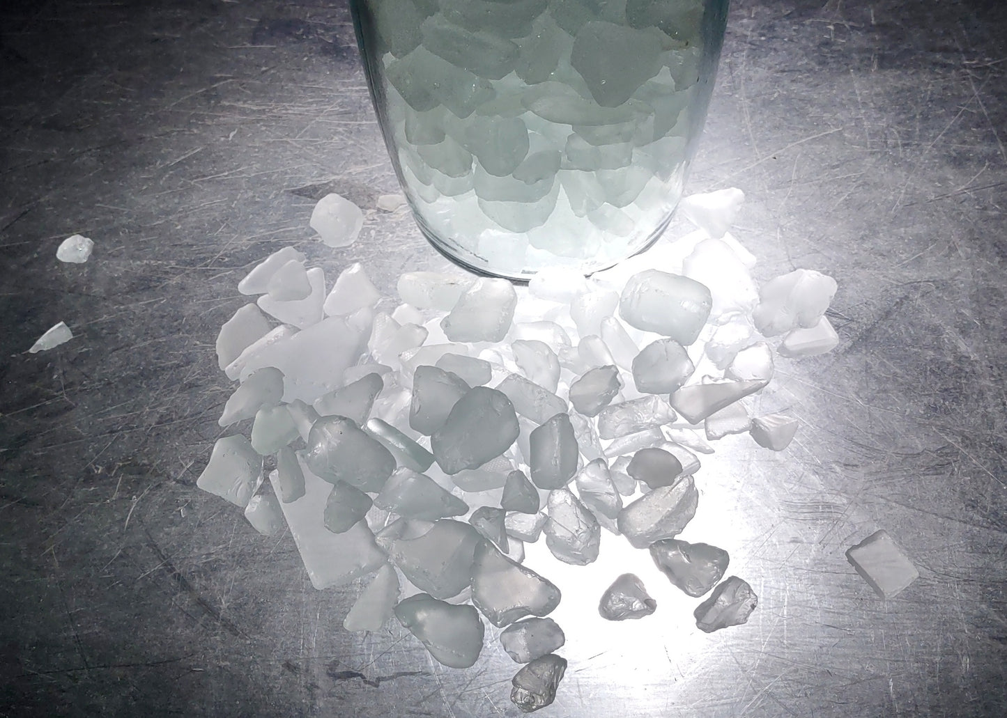 Beach Sea Glass Rough Frosty White Small Tumbled (approx. 1 kilogram 0.25- 0.75+ inch) Man made tumbled frosted sea glass!