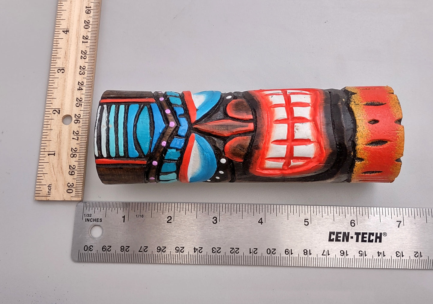 Painted Wooden Tiki Totem (1 pole approx. 6 inches tall) A fun unique touch of colorful Island table décor!