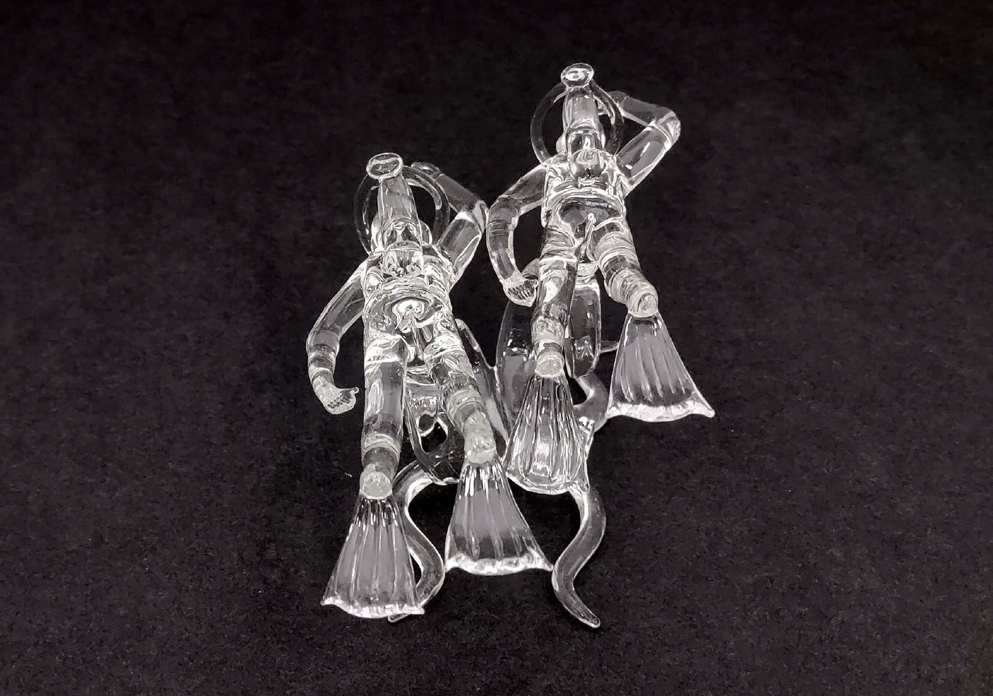 Glass Blown Figurine Two Divers (1 figurine approx. 3X6.5 inches) Perfect diver pair for gift giving and display!